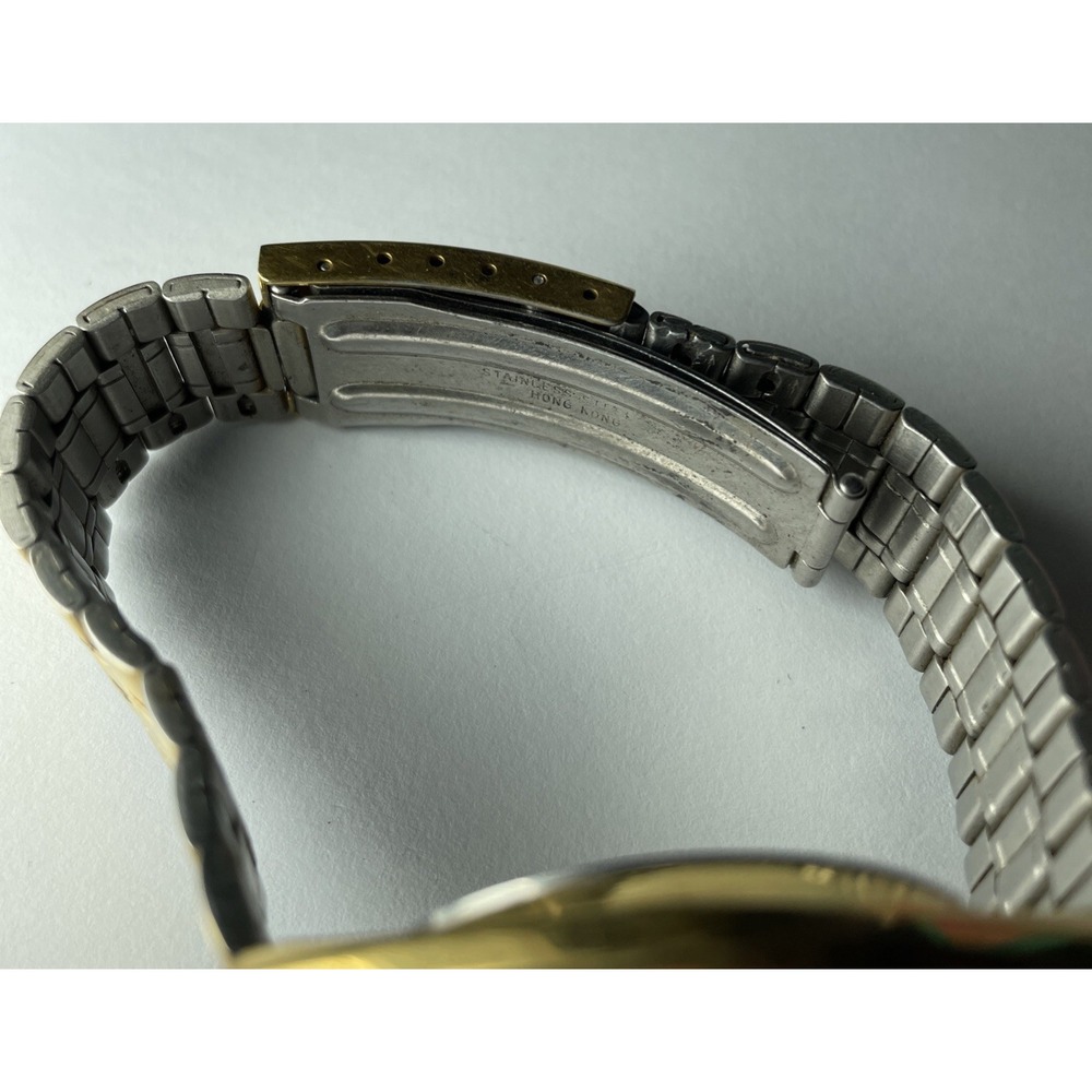 Cracked Crystal Vintage Pulsar Men Y143-X003 Gold Tone Quartz Analog Watch - Picture 7 of 7